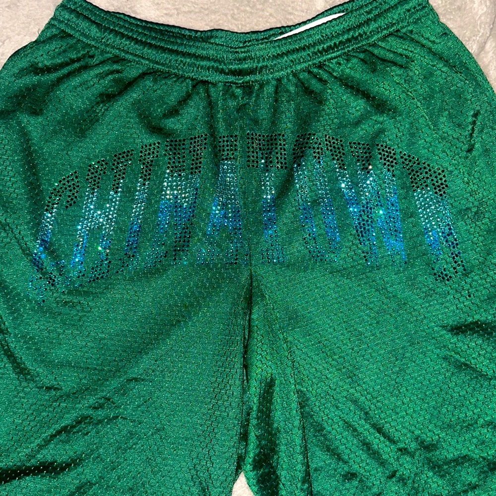 Chinatown market rhinestone mesh shorts